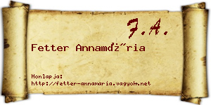 Fetter Annamária névjegykártya